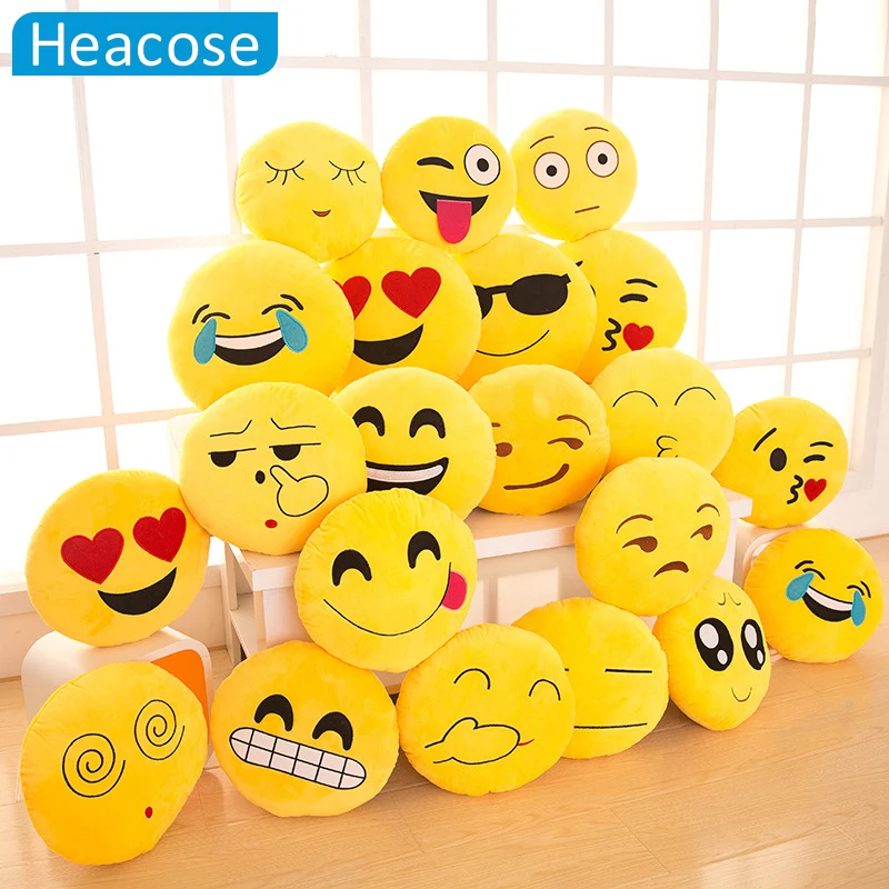 18 Style Smiley Emoji Yellow Round Pillow Sofa decorative pillows Stuffed Plush coussin cojines whatsapp emoji cushion Christmas