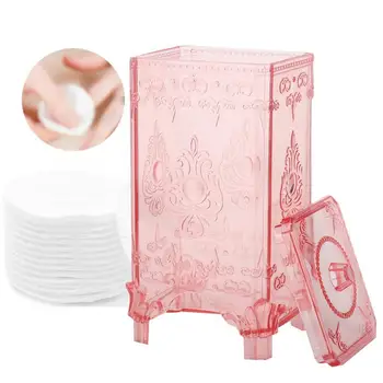 

Transparent Cosmetics Storage Box Makeup Cotton Pad Storage Box Cover Makeup Remover Wipes Tool Set