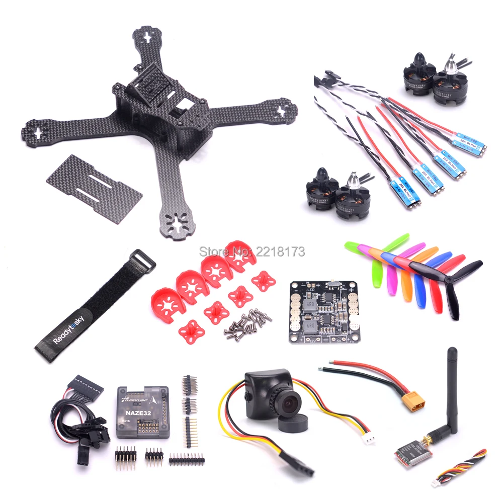 

QAV-X 214 214mm Quadcopter Naze32 Rev6 6DOF / 10DOF Controller 2204 2300kv motor 20A BLHeli-S ESC 700TVL camera TS5828 48CH