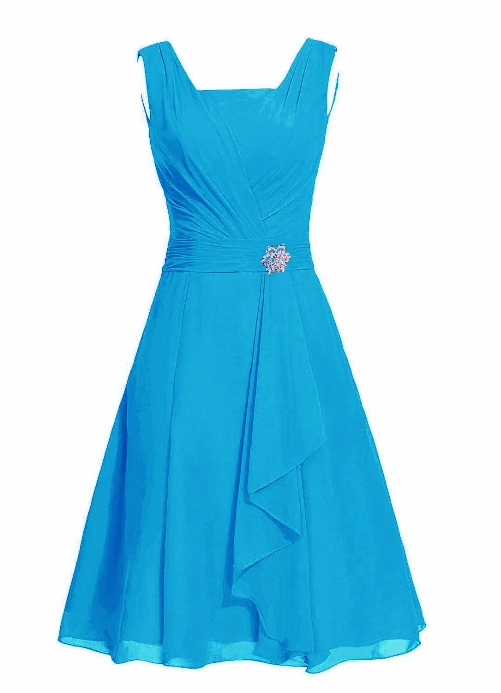 Waulizane Elegant Chiffon A-Line Prom Dresses  Zipper Sleeveless Formal Dresses 16 colors Available Customs Made Regular Sleeve