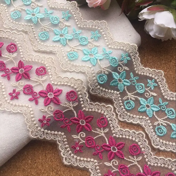 

6.2CM high quality mesh flower embroidery lace fabric Clothing DIY headwear decorative lace accessories home sewing