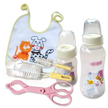 

Hot Sales! Portable baby bottle 300 ml +120 ml PP bottle+Bottle clip+Bottle brush+Bib antibacterial Security Suite #12