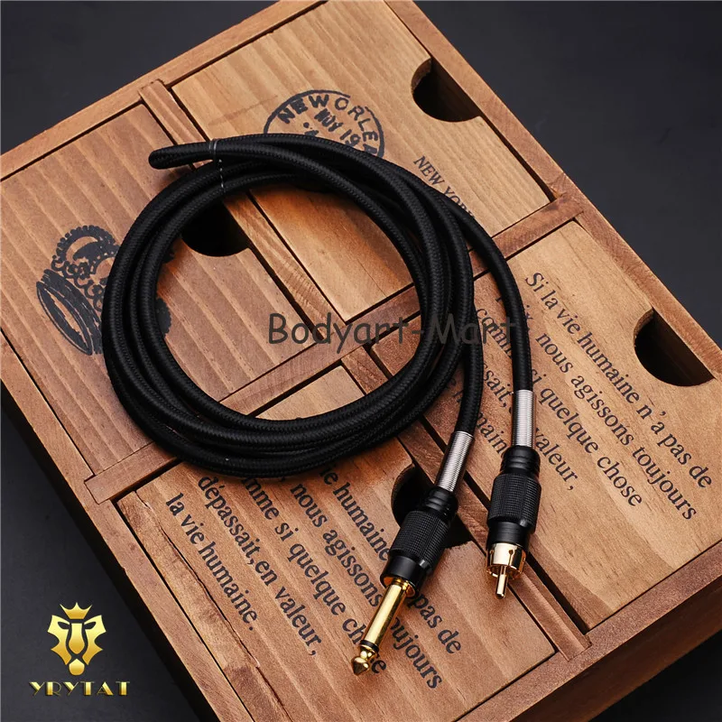 

Top Wool Knitted RCA Copper Tattoo Power Clip Cord Supply Black - TCC08#