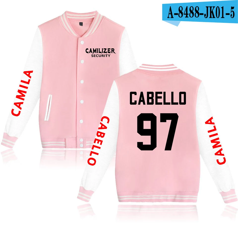 Camila cabello Harajuku толстовки женские/мужские зимние повседневные бейсбольные куртки Modis Kpop размера плюс k-pop студенческий стиль Топ - Цвет: pink