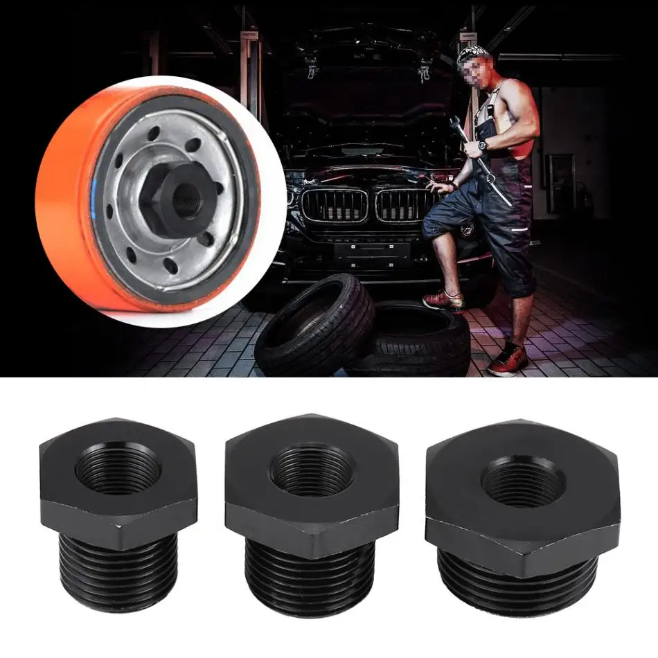 Universal Black Car Automotive Oil Filter Threaded Adapter Automotive