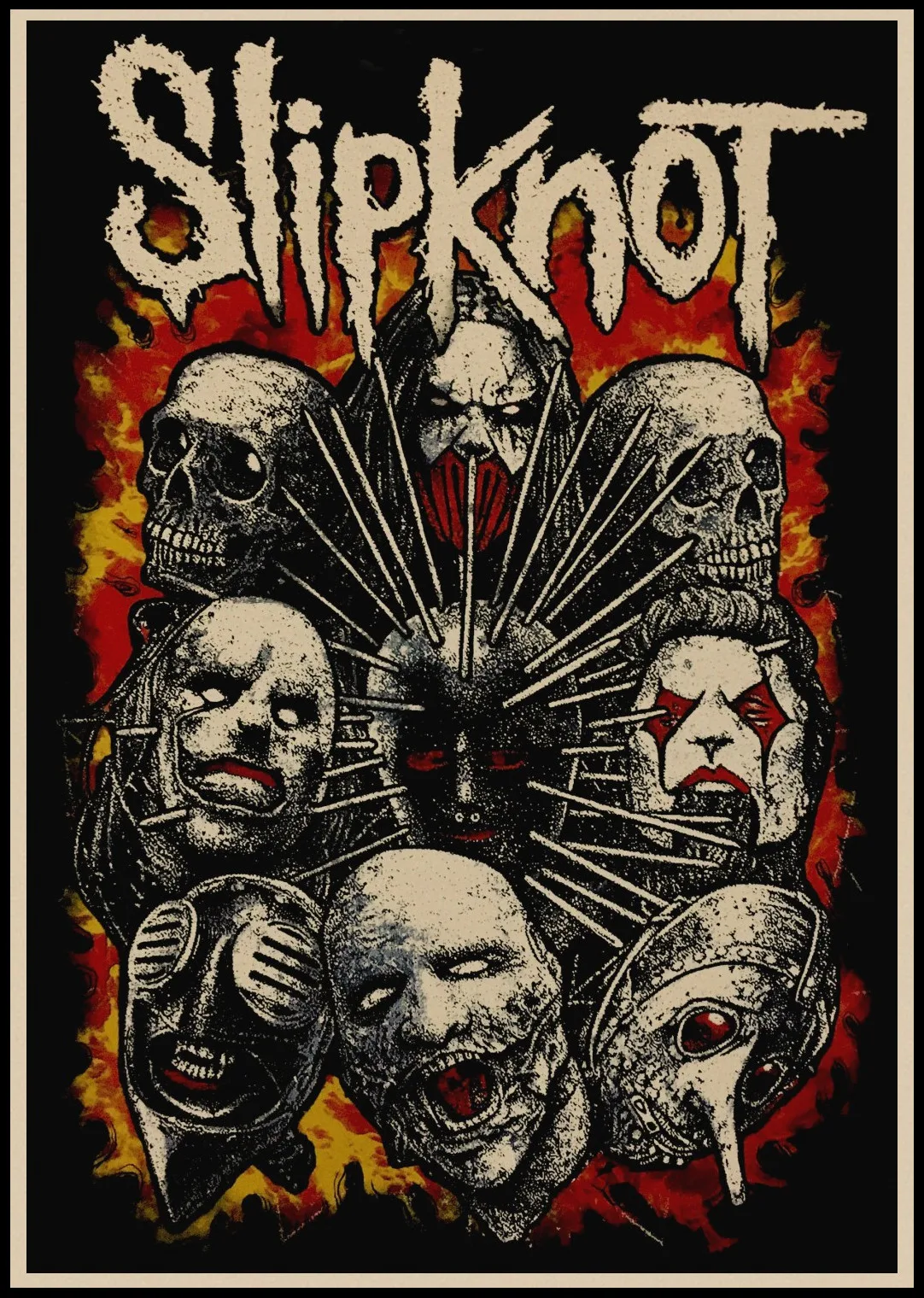 Slipknot тяжелый металл плакат Рок-Группа крафт-бумага плакаты Бар плакат наклейки на стену Ретро плакат декоративной живописи A1 - Цвет: 3