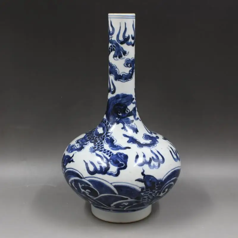 

Antique SongDynasty porcelain vase,Blue & whit carp bottle,hand painting crafts,Decorations,collection &Adornment,Free shipping