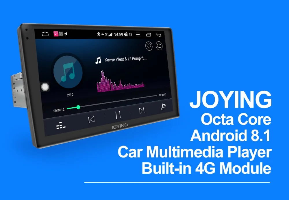 Excellent JOYING car radio Android 8.1 4G+64GB 9 inch single din 2.5D Screen GPS player audio support 4G DSP Wireless Carplay Autoradio BT 9