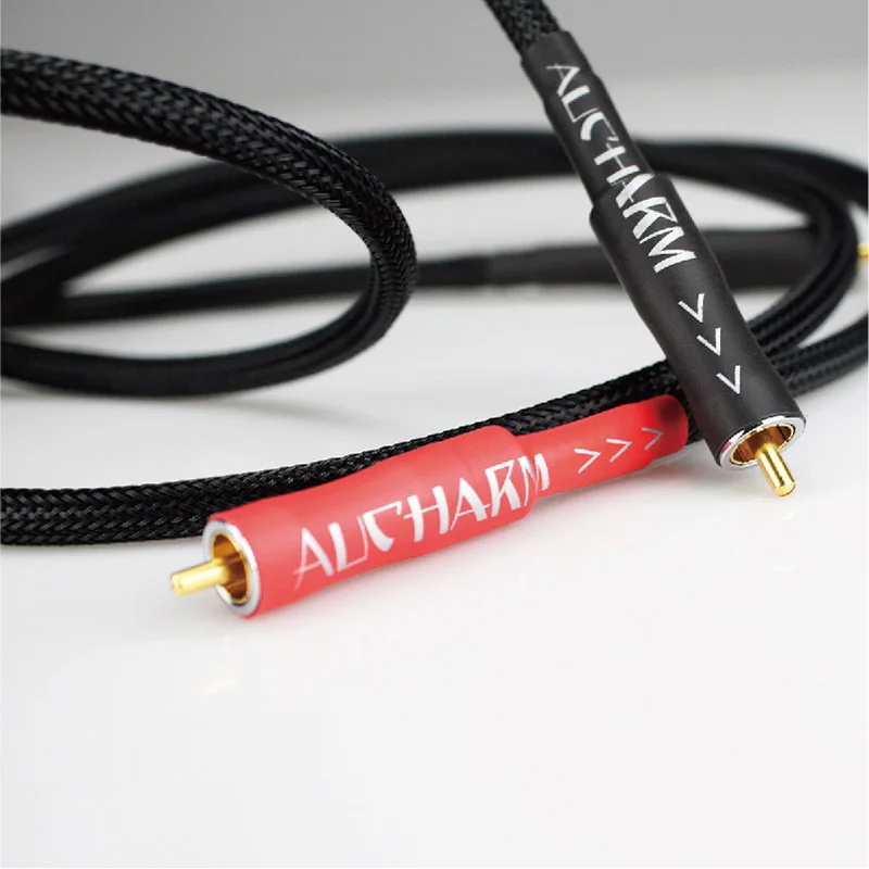 

HIFI Sterling Silver Signal Line Stereo Pair RCA Cable Premium Audio RCA to RCA CD Amplifier Interconnect Cable