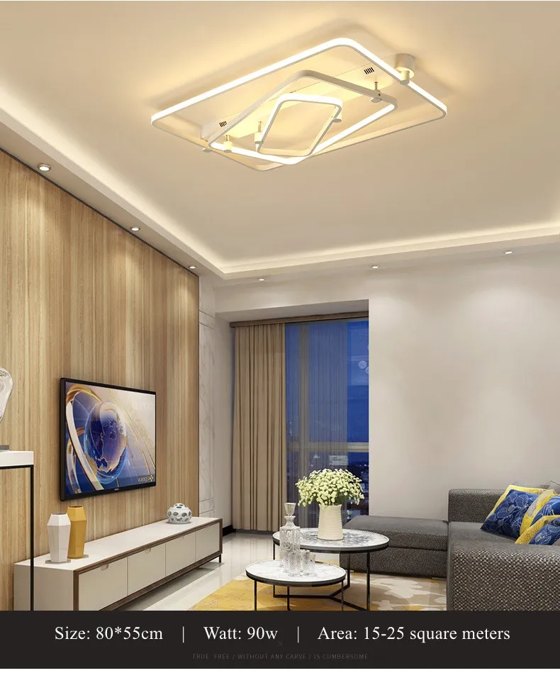 square art deco led ceiling lamps bedroom living room 5