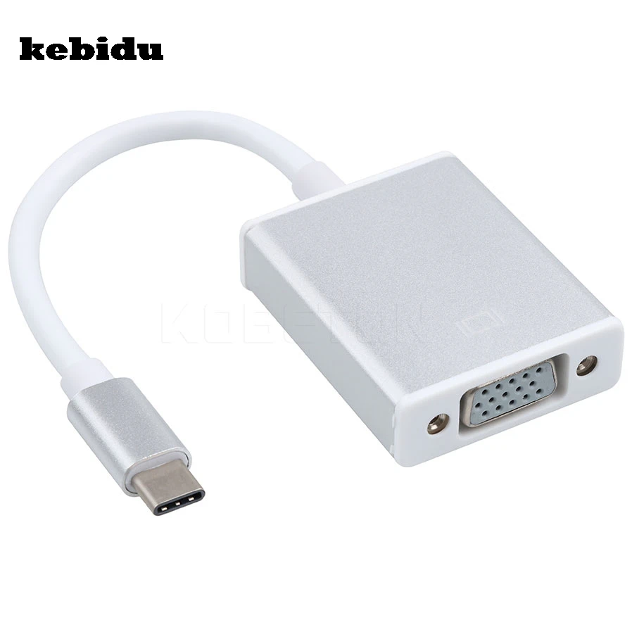 

kebidu 1 pc USB 3.1 Type C USB-C to Female VGA Adapter Cable 10Gbps for New Macbook 12 inch Chromebook Pixel Lumia 950XL