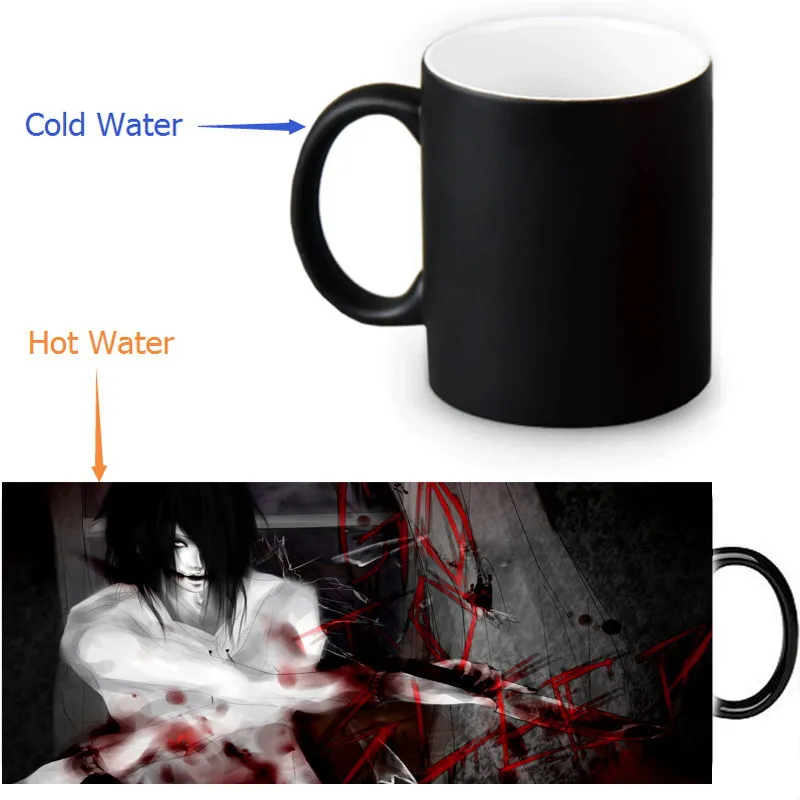 Керамическая кружка для чая Jeff The Killer 12 унций меняющая цвет Термочувствительная