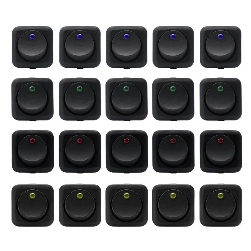 

5pcs 12V 25A Car Boat Truck RV LED Light SPST ON/OFF 3Pin Rocker Switches