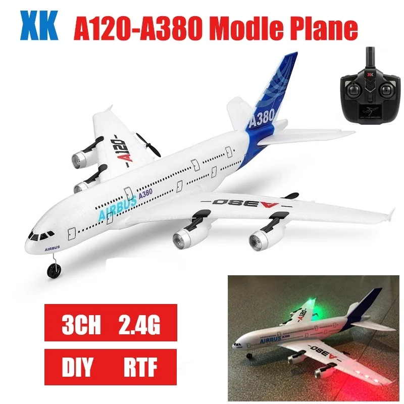 3Ch DIY RC Foam Plane A380 Airplane 2.4G Fixed Wing RC Airplane Outdoor Toys remote control flying model for kids