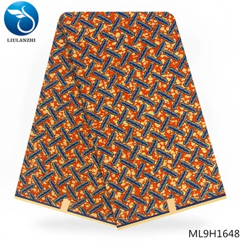 

LIULANZHI Free shipping Dutch wax real printed wax fabric 100% cotton for Nigerian dress 6 yards per lot ML9H1640-1651