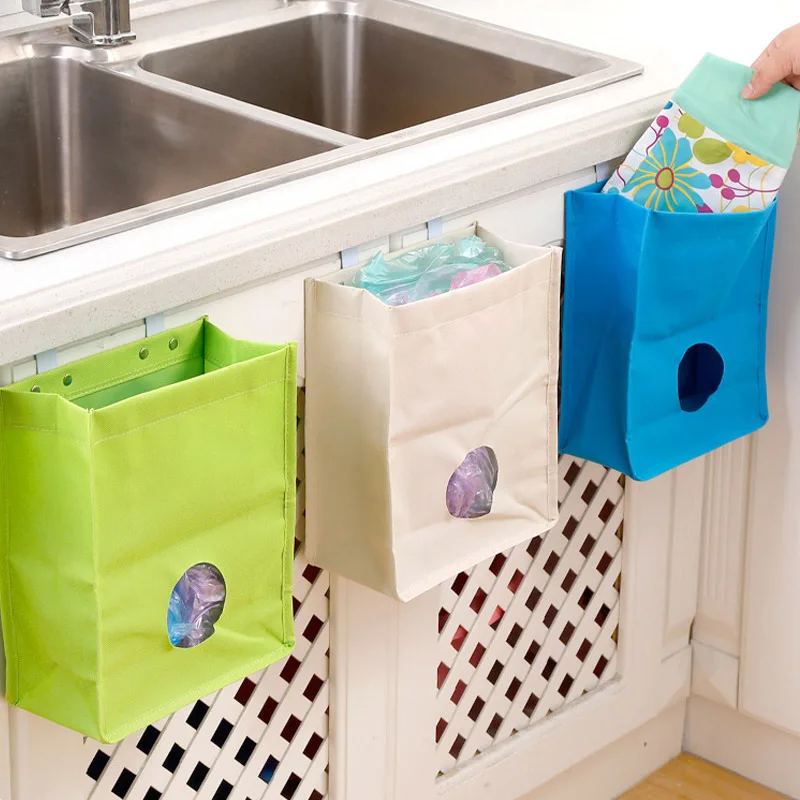 Sale Creative Kitchen Door Back Garbage Bbags Storage Hanging