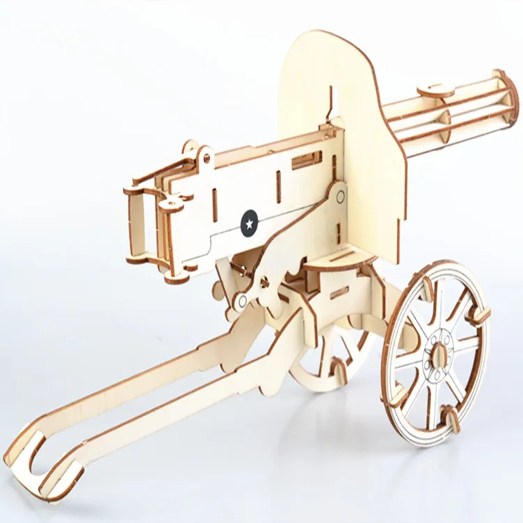 

Laser Cutting 3D Wooden Puzzle Jigsaw Weapon Heavy Machine Gun DIY Assembly Kids Educational Wooden Toys for Children Boys