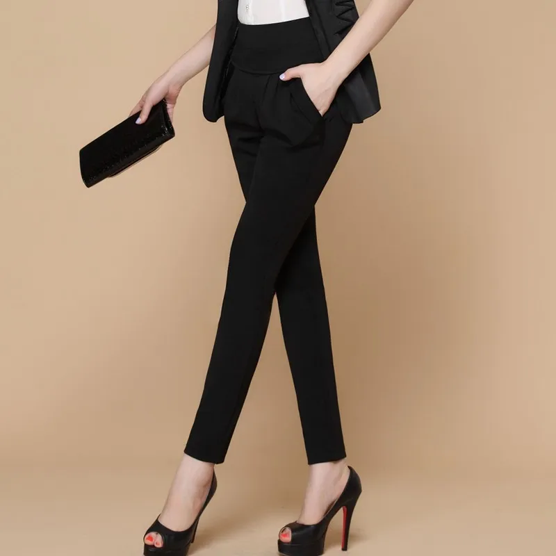 

Women Harem Pants Spring Autumn High Elastic Waist Ladies Office Trousers Casual Female Slim Pants Pantalones Mujer Plus Size