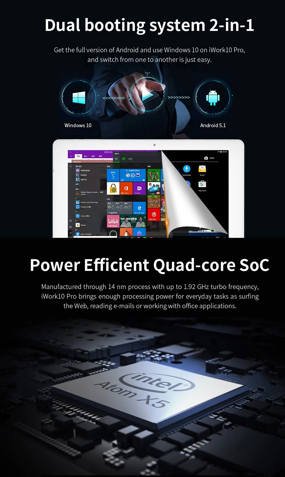 Alldocube KNote X Windows 10 2560 ГБ ips 128*1440 Intel Gemini Lake N4100 четырехъядерный 13,3 дюймов 2-в-1 планшетный компьютер