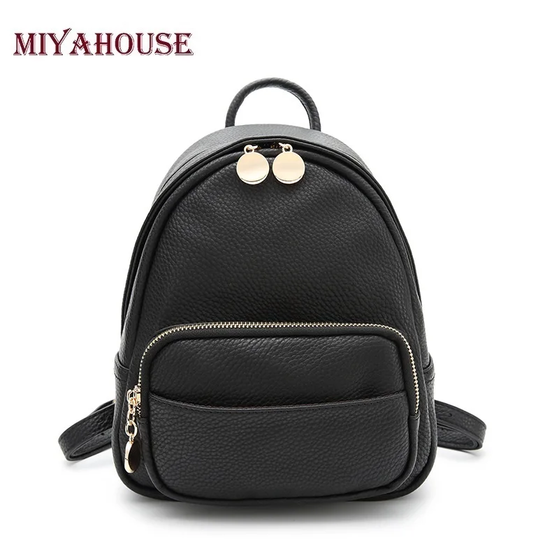 

Miyahouse Fashion Women Backpack Quality PU Leather Backpack Small Shoulder Bag School Bags For Teenage Girls Mini Backpacks