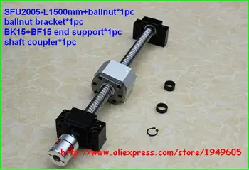 

RM2005 Ballscrew SFU2005 1500mm Ball screw + BK/BF15 End Support + 2005 ballnut bracket + 8x12mm Flexible Shaft Coupling