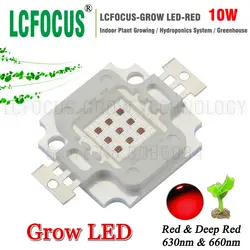 Высокая Мощность светодиодный чип 10 Вт темно-красный 660nm 630nm диода удара DIY 50 Вт 100 Вт 200 Вт LED светать для овощей фруктов комнатное растение