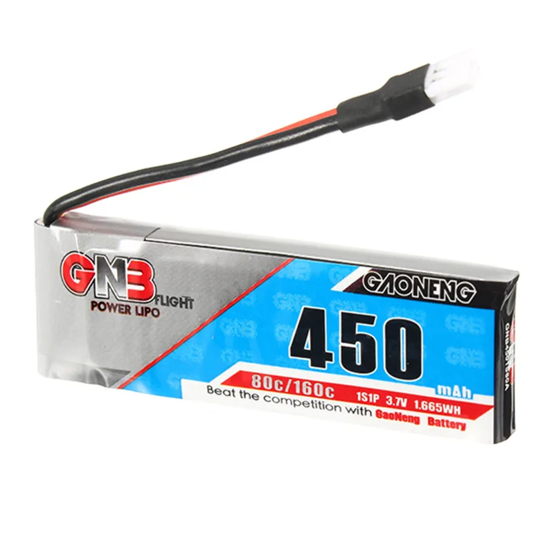 Gaoneng GNB 3.7V 450mAh 1S 80C 160C Lipo Battery Rechargeable For RC Models Quadcopter Power Charging With White Plug Connector | Игрушки и