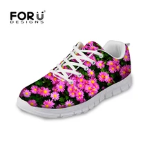 FORUDESIGNS/классическая женская прогулочная обувь на плоской подошве, 6 цветов, модная женская повседневная обувь с цветочным принтом, женская обувь для отдыха на шнуровке, большие размеры