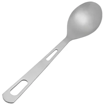 

Titanium Large Spoon With Fork Tip Bottle Opener Long Handle Camping Travel Tablewares Picnic Convenient Spoon