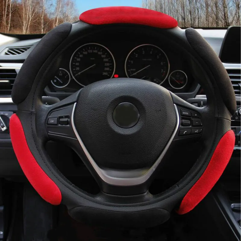 

Non-slip Steering-Wheel Cover with 3D Design/Flocking clothcar steering wheel braid diameter 38CM For 95% Car