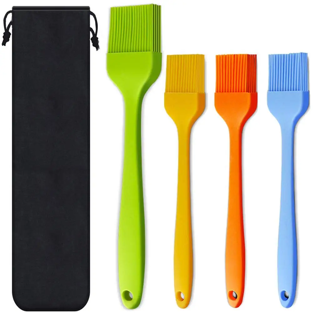 

WGT Basting Brush Silicone Heat Resistant Pastry Brushes Spread Oil Butter Sauce Marinades for BBQ Grill Barbecue