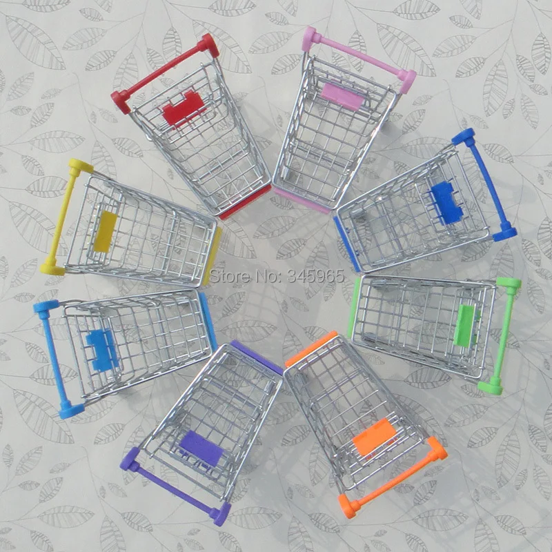 

Creative Desktop Mini Supermarket Shopping Cart Trolley Bird Parrot Pet Toy Phone Holder Baby Toy Gift Random Color