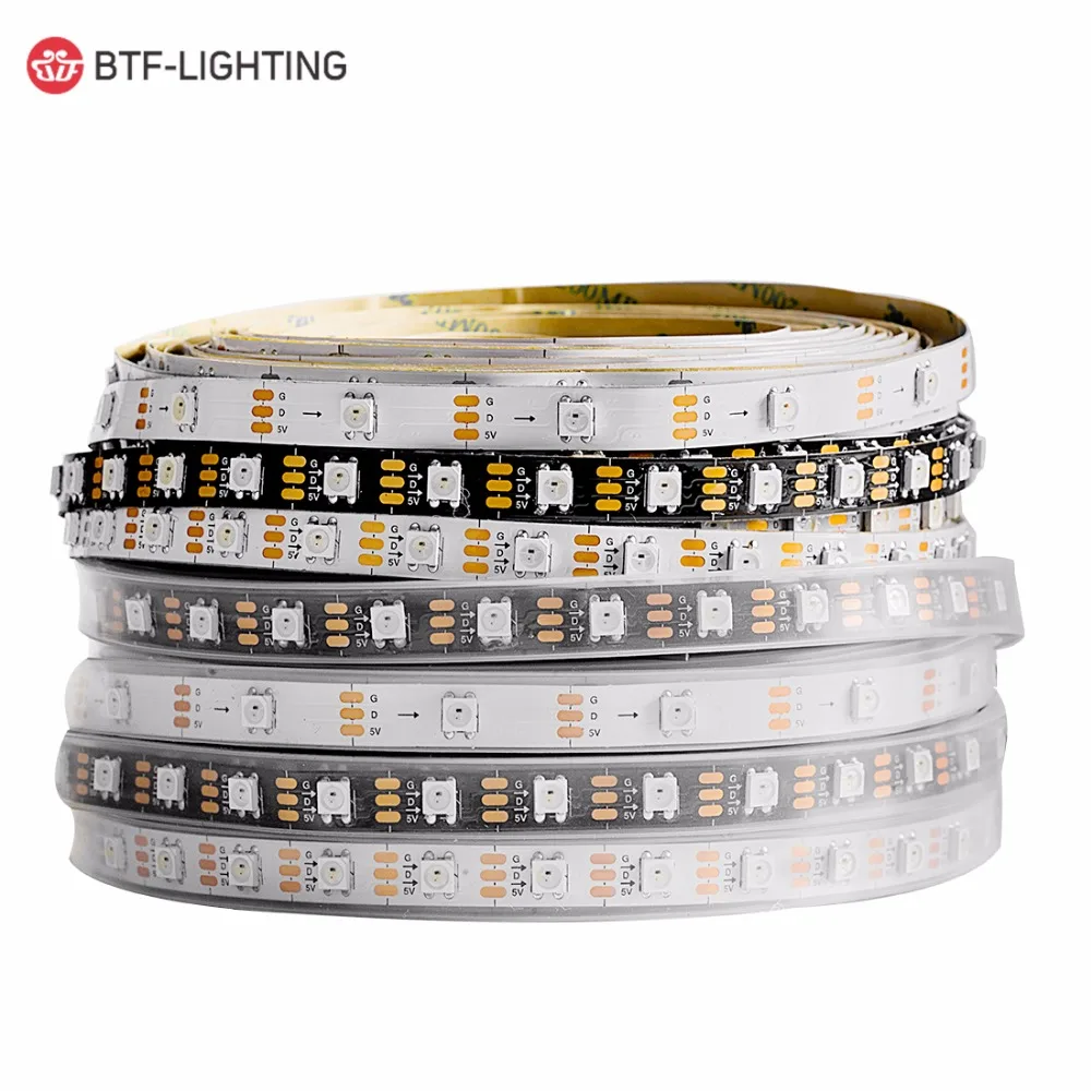 WS2812B RGB светодиодный светильник s 1 м 5 30 60 100 144 ТВ полосы индивидуально адресуемых