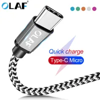 כבל נתונים USB OLAF מיקרו בכבלים 1M 2M 3M USB מסוג C C כבל סמסונג Huawei Xiaomi טבורי מהירה USB לטעינה כבל לאייפון 7 X -ים נתונים (1)