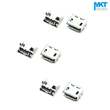 

100Pcs 5 Pins 5P SMD Micro USB Female USB Socket Connector Jack Plug With Vertical Fixed Leg