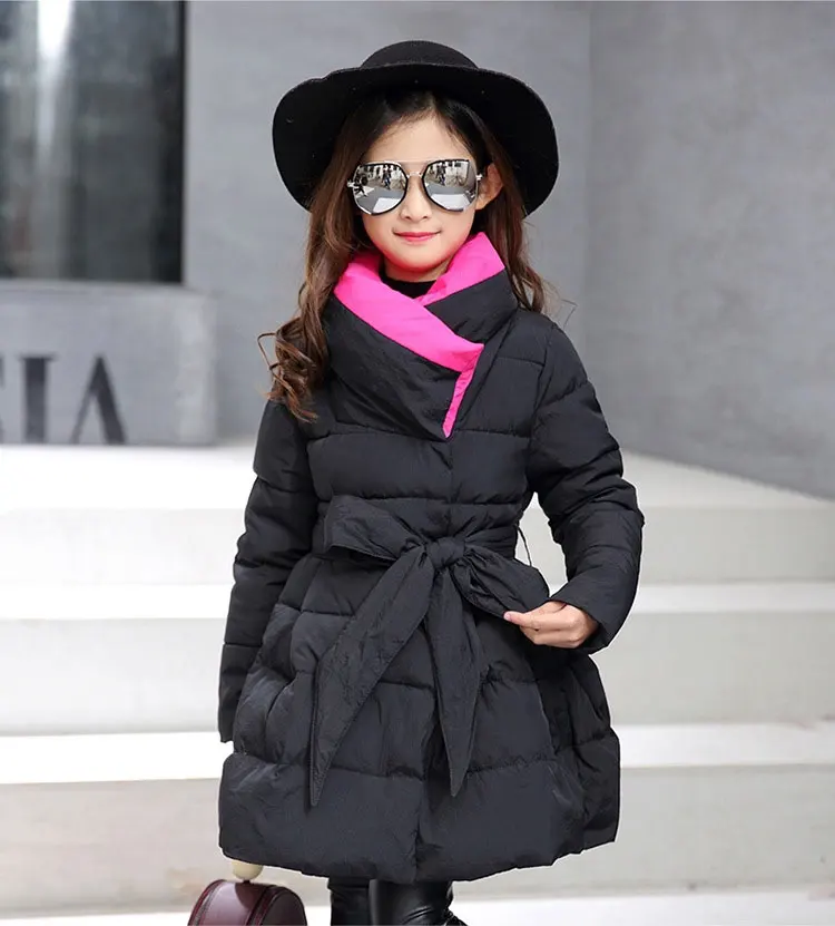 Г. Осенне-зимняя хлопковая куртка детские пальто для девочек в Корейском стиле модная теплая верхняя одежда, Комбинезоны для детей, куртка для маленьких девочек От 4 до 13 лет