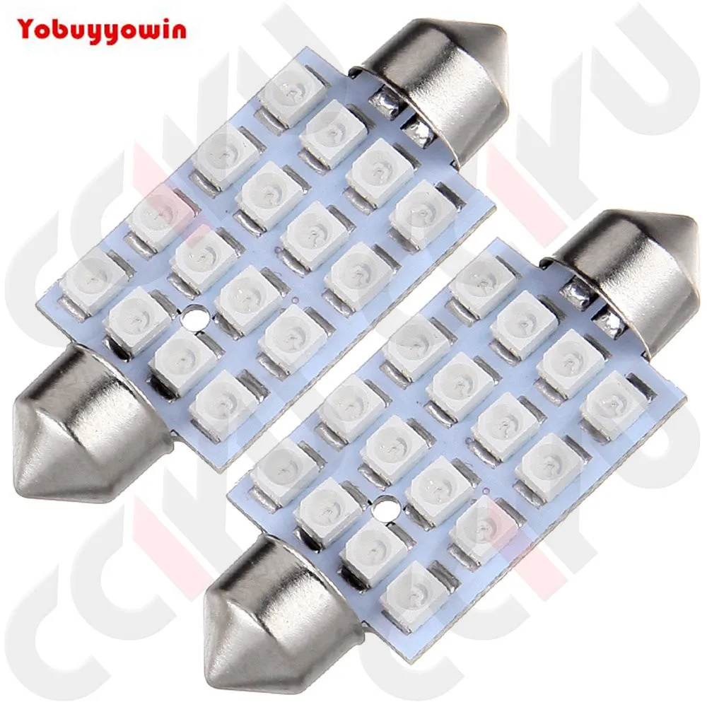 Kit 10 42 Millimetri Azul Lampada Siluro 16 Leds P/ Teto Placa + Brinde Led P/ Farol P/ Teto Placa Porta Mala E P. Luvas