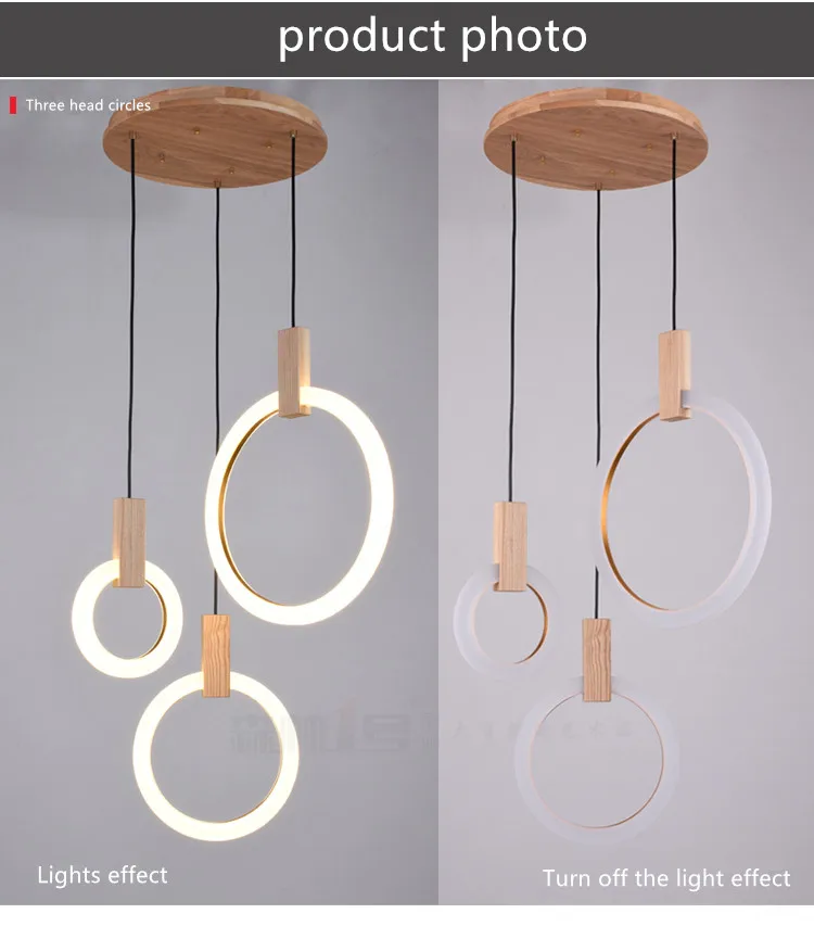 Lustres de Madeira Iluminação da Escada Moderno Nordic Sala Estar Suspenso Lâmpada Quarto Luminárias Anel Luzes Penduradas Led 15 estar suspenso lâmpada quarto luminárias iluminação da escada anel luzes penduradas