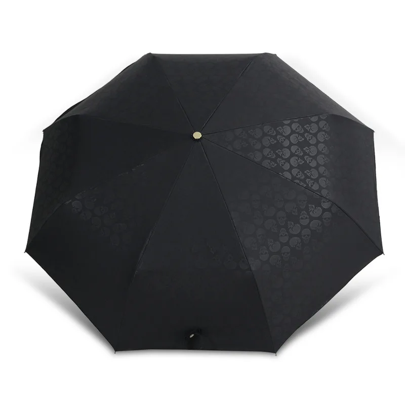 Черный креативный зонтик с короной и черепом, женский Автоматический Складной Зонтик, высококачественный Ветрозащитный Зонт с сильным рисунком, мужской зонт Z574