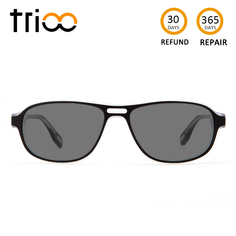 TRIOO Cool Sunglasses With Diopters UV400 Black Prescription Glasses