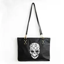 Femmes Solide Épaule Sac Classique Vintage Sac Bolsos Carteras Mujer Marca Bosas De Hombro PU Crâne Tête Messenger Sac XA500D