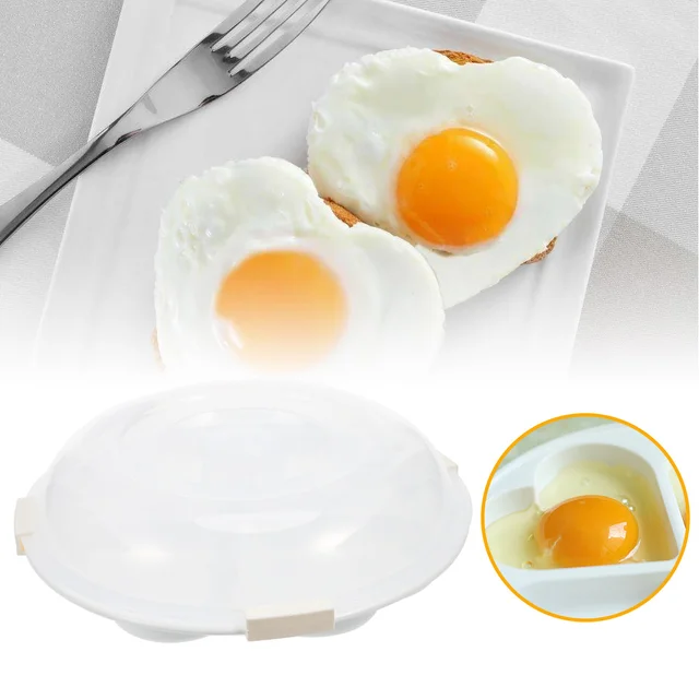 4 Holes Microwave Oven Egg Poacher Heart Shape Breakfast Mold 4 Holes Microwave Oven Egg Poacher Heart Shape Breakfast Mold Nonstick Boiled Steamer Kitchen