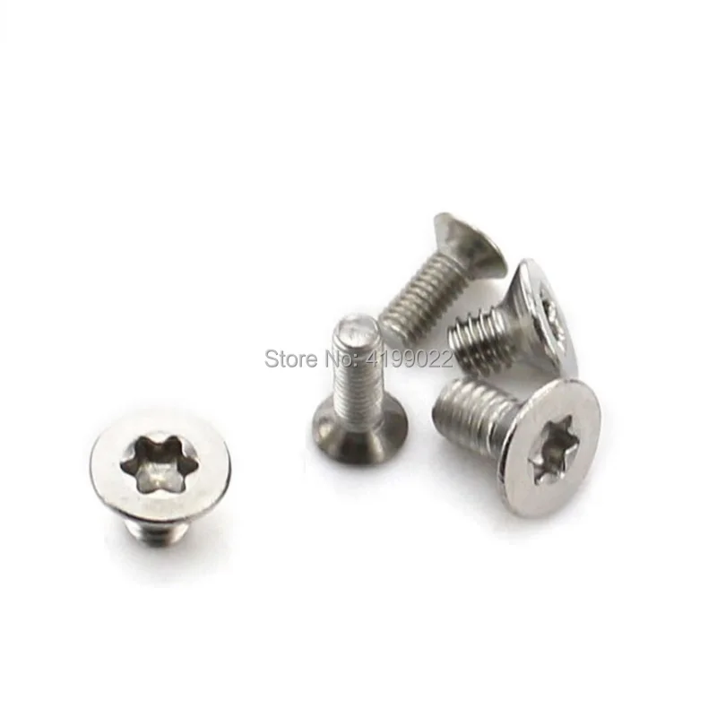 

50Pcs M2 M2.5 M3 M4 GB2673 Stainless Steel 304 Torx Countersunk Screw Guard Screw Six-Lobe Flat Head Machine Security Screws