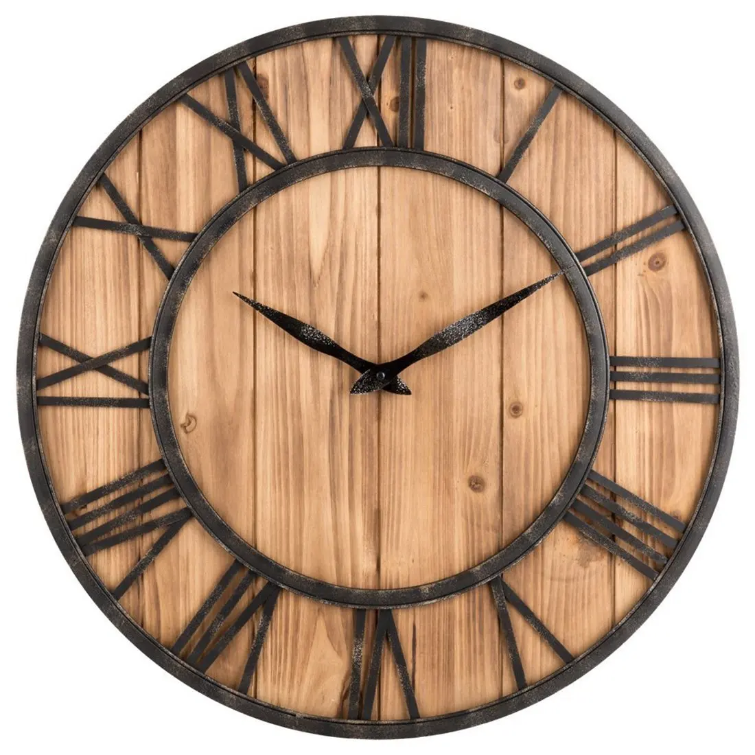 

Hot Sale Wall Clock, Creative Round Silent Wooden Wall Clock Decorative Clock for Living Room Kitchen Bathroom Bedroom