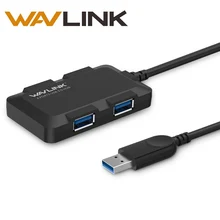 Wavlink высокоскоростной usb-хаб 3,0, 4 порта, портативный usb-хаб, док-кард-ридер, 5 Гбит/с, USB 3,0, разветвитель для компьютера, аксессуары для ноутбука