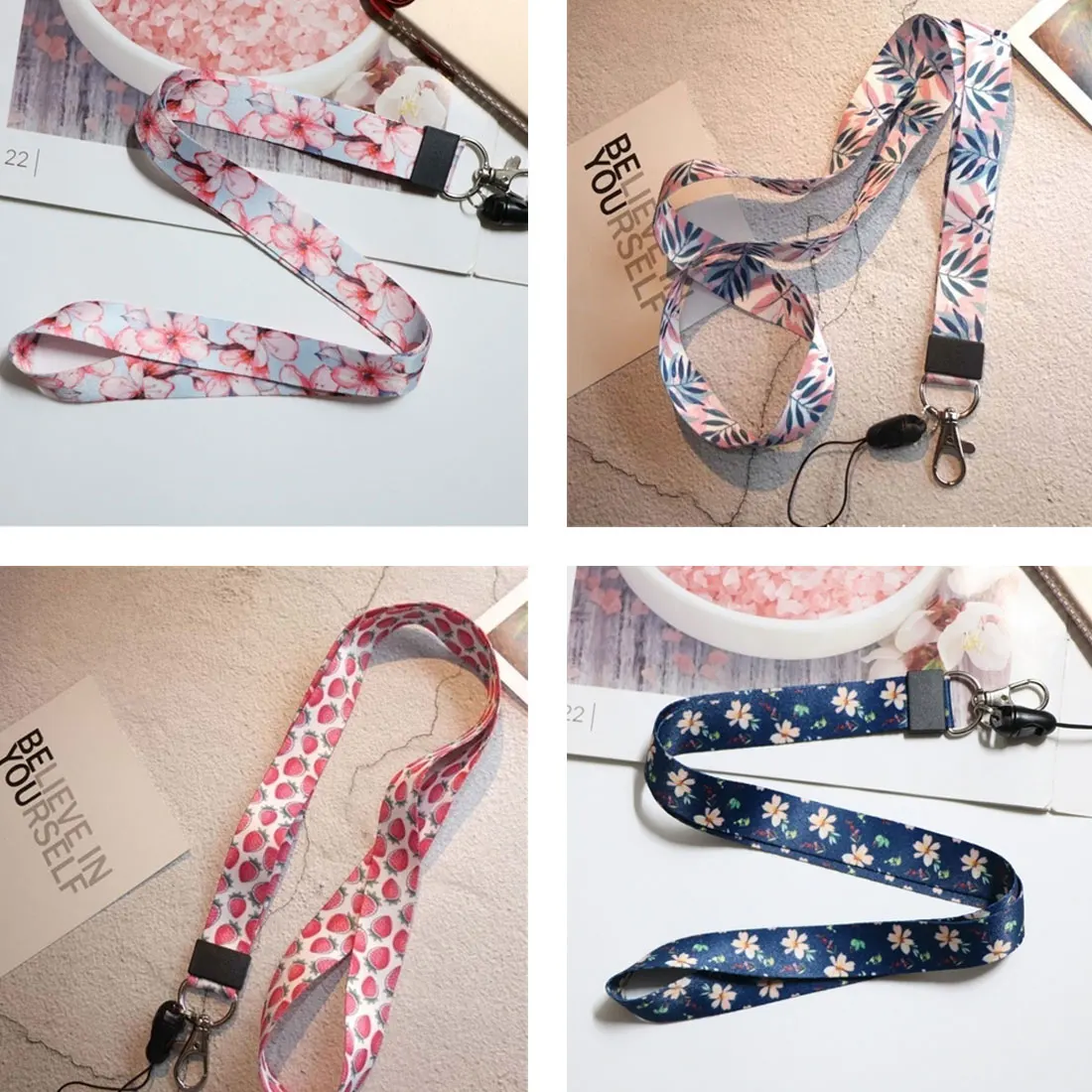 

Flower Lanyard Neck Strap for keys ID Card Mobile Phone Straps for Huawei USB Badge Holder DIY Hang Rope Lariat Lanyard