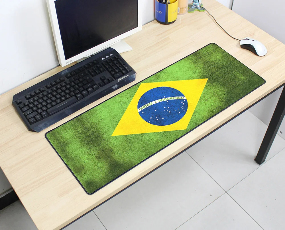 800x300mm Vintage Gaming Mouse Pad Plain Extend UKUSKorea Flag Desk