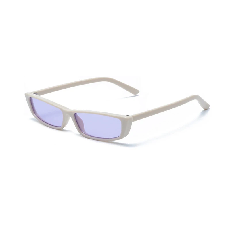 IWAYS Ретро прямоугольные солнцезащитные очки новые узкие Квадратные Солнцезащитные очки для женщин и мужчин прекрасный сексуальный дизайн мода маленькая рамка uv400 - Цвет линз: Фиолетовый