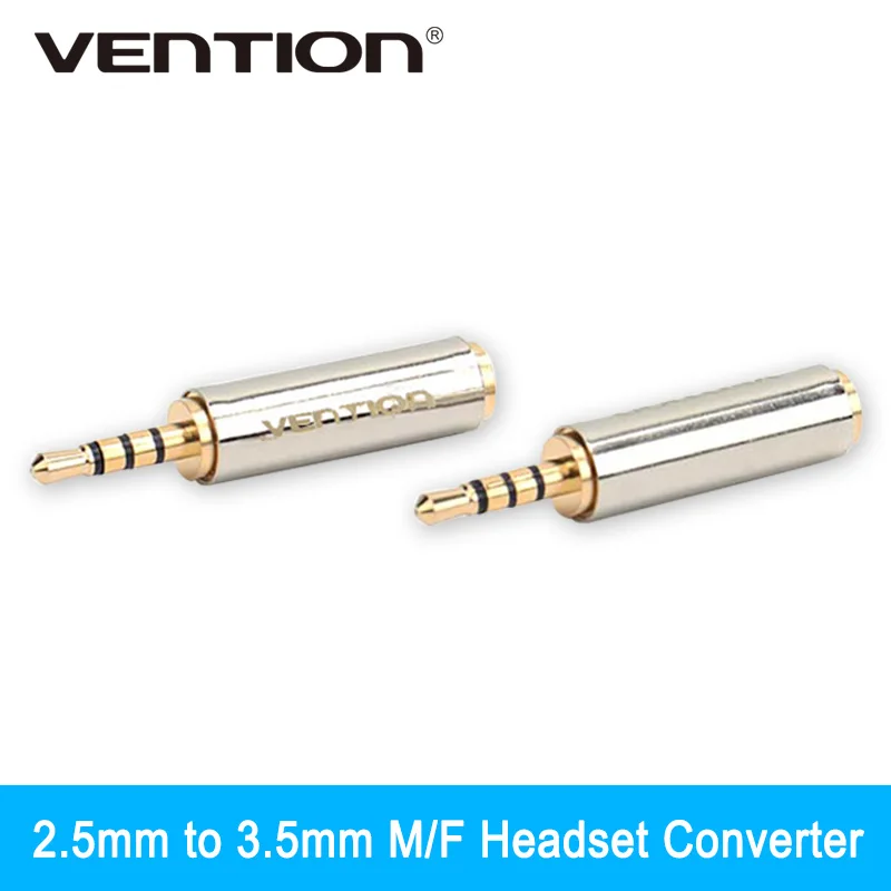 

Vention 1Pcs 2.5mm Male to 3.5mm Female Audio Stereo Headphone Jack Adapter Connector Converter For Iphone samsung Xiaomi