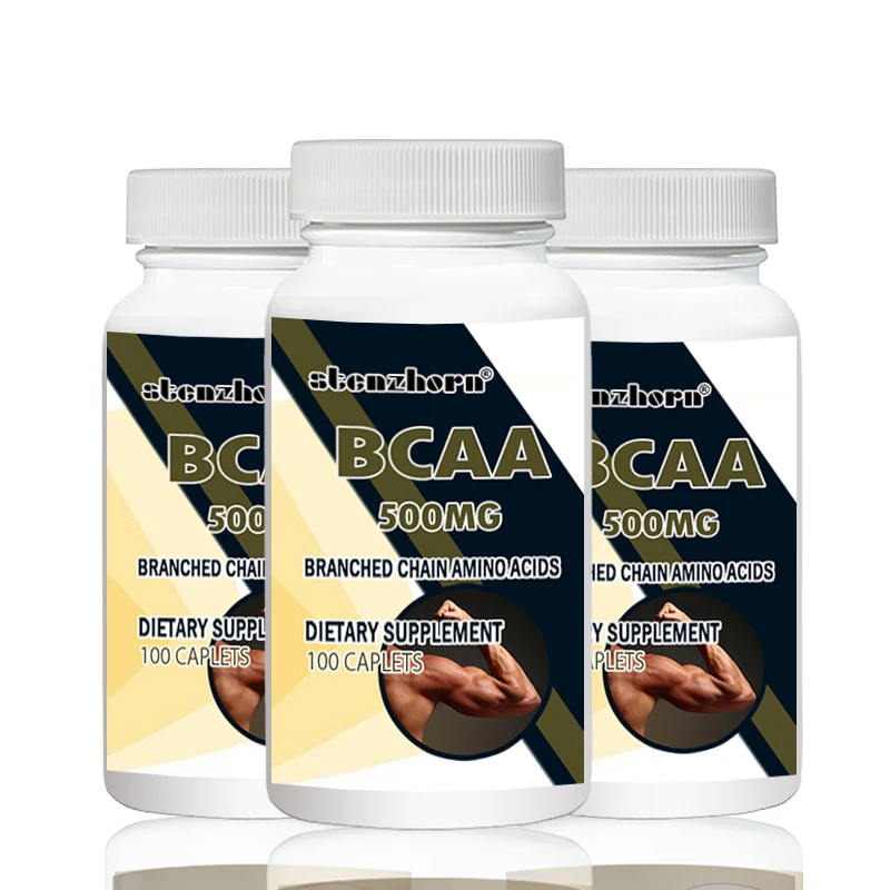 BCAA 500 мг 100 шт. 3 бутылки Tot L Leucine Isoleucine Valine с универсальной поддержкой для